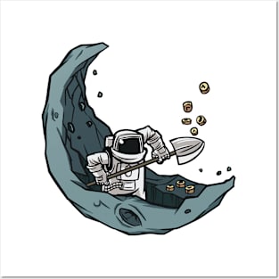 Crypto Mining To the Moon Bitcoin Merch Posters and Art